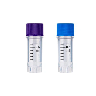 Frascos criogênicos de rosca externa de 0,5 ML com código de barras lateral