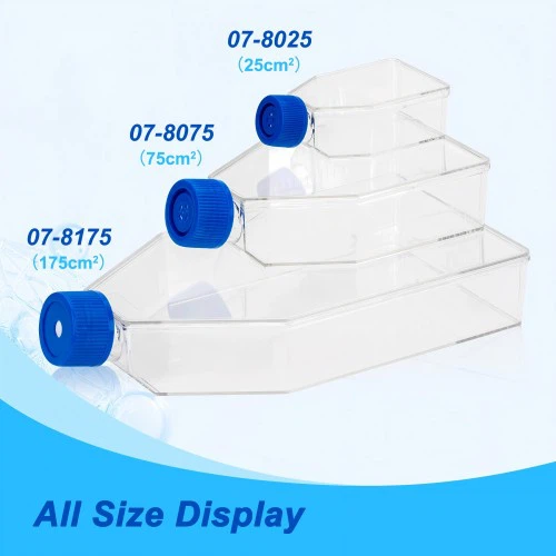 Cell culture bottles with different culture areas 