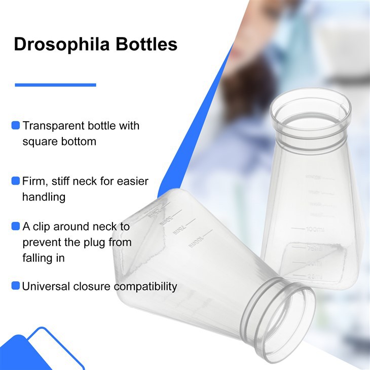 PP Autoclavable Drosophila Bottles The Square-bottom Is Also Transparent And Features A Firm, Stiff Neck For Easier